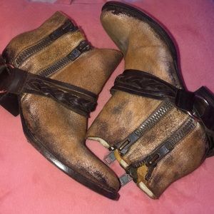 Leather Buckle Booties